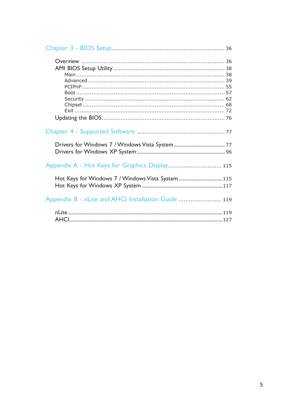 DFI CA900-B User Manual | Page 5 / 130
