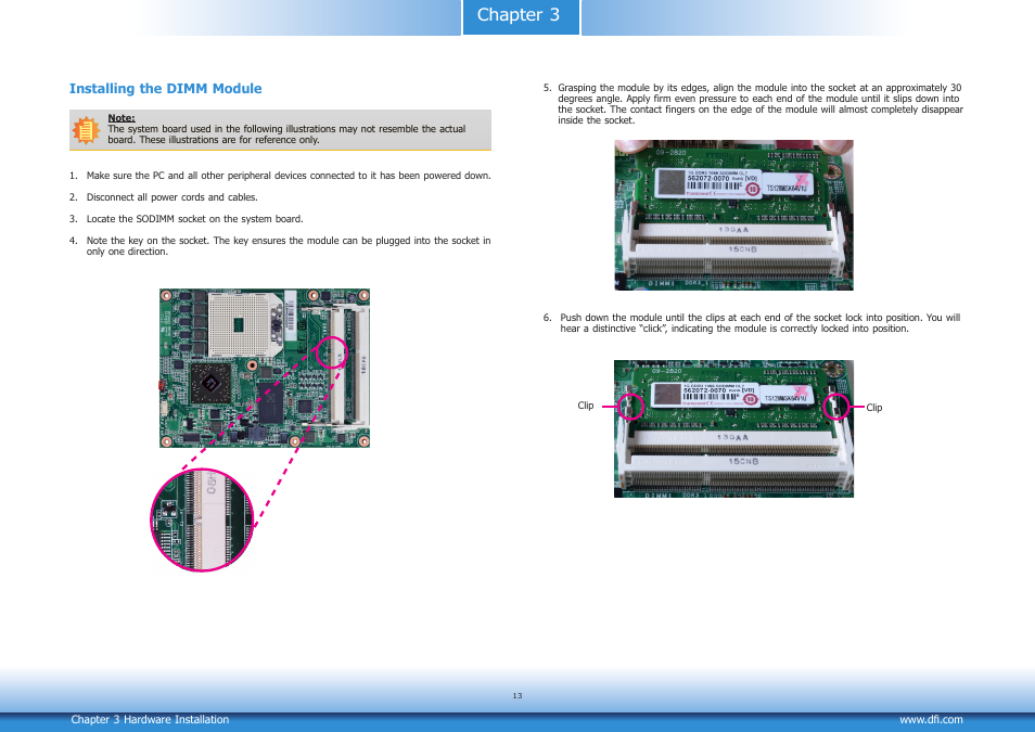 Chapter 3 | DFI CM901-B User Manual | Page 13 / 72