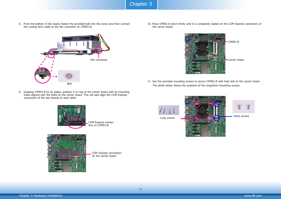 Chapter 3 | DFI CM901-B User Manual | Page 32 / 72