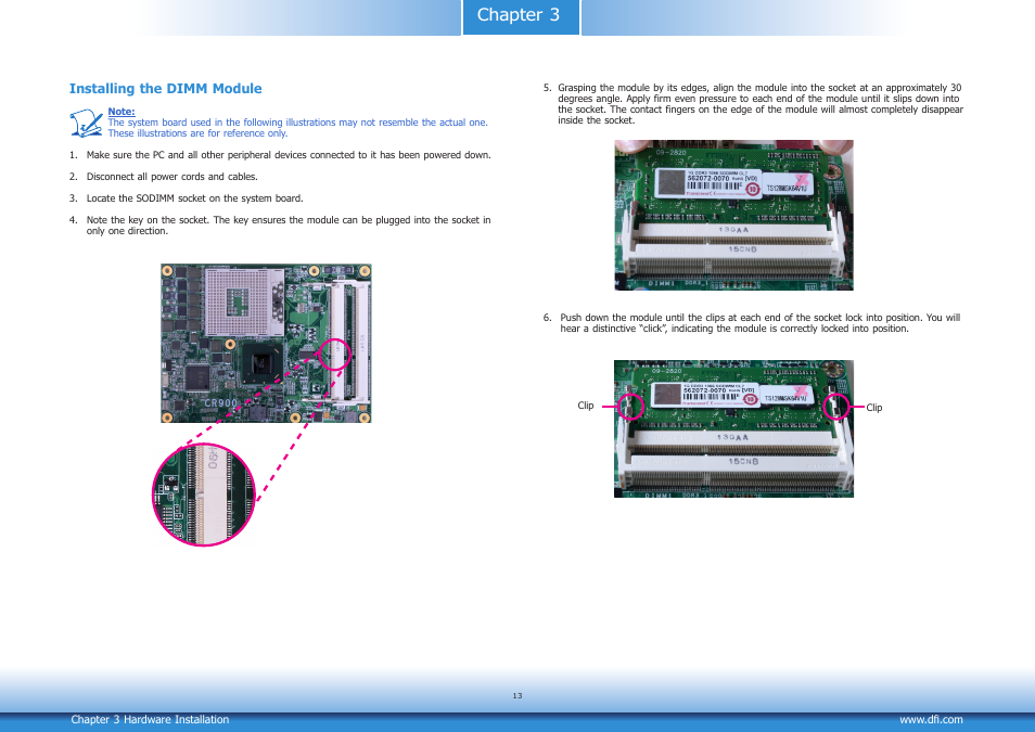 Chapter 3 | DFI CR900-B User Manual | Page 13 / 73