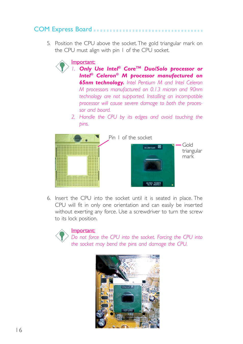 Com express board | DFI G5C900-B User Manual | Page 16 / 118