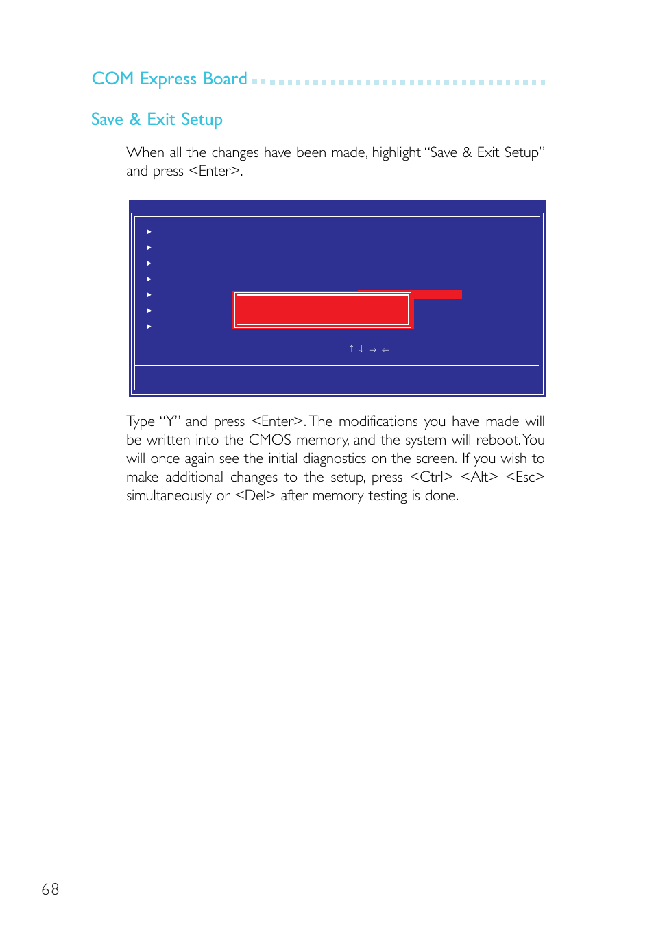 Com express board save & exit setup | DFI G5C900-B User Manual | Page 68 / 118