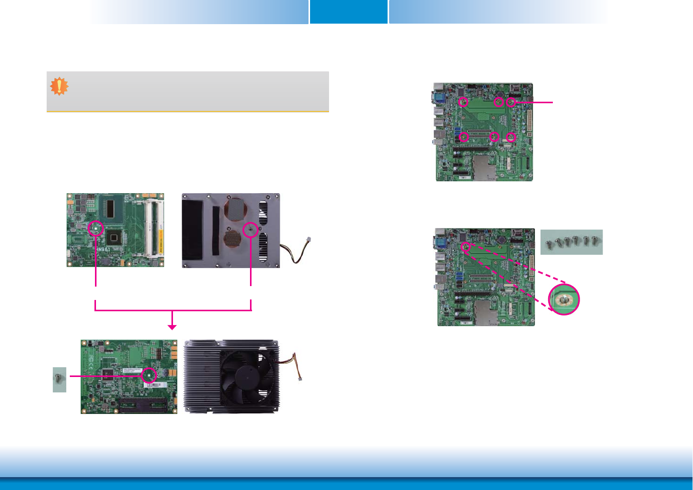 Installing hm961-qm87/hm86 onto a carrier board, Chapter 3 | DFI HM961-HM86 User Manual | Page 28 / 95