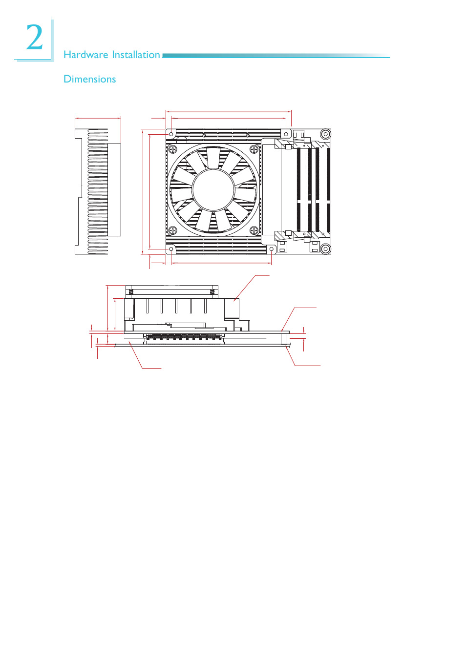 Hardware installation dimensions | DFI HR900-B User Manual | Page 30 / 102