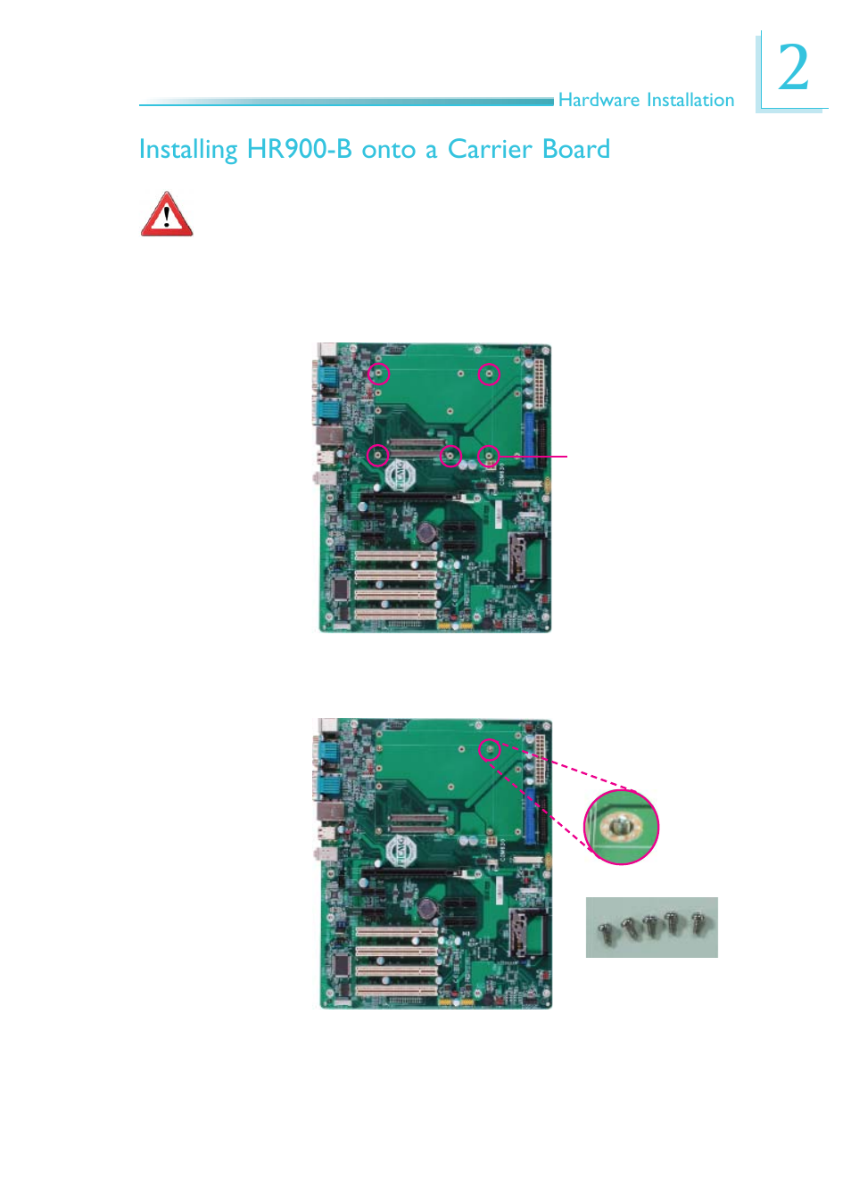 Installing hr900-b onto a carrier board | DFI HR900-B User Manual | Page 31 / 102