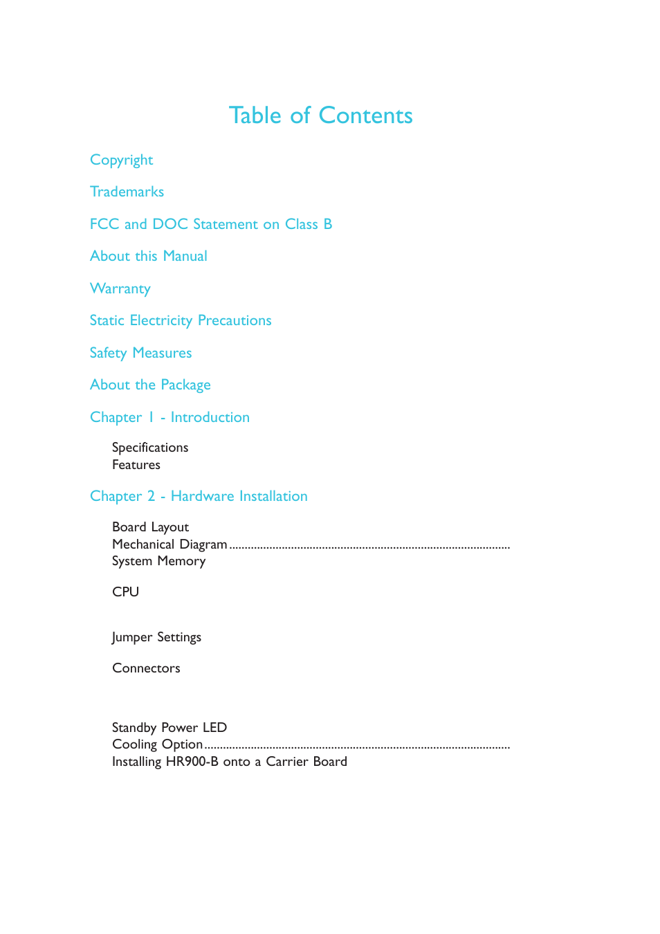 DFI HR900-B User Manual | Page 4 / 102