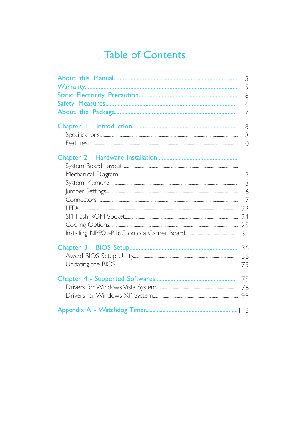 DFI NP900-B16C User Manual | Page 4 / 121