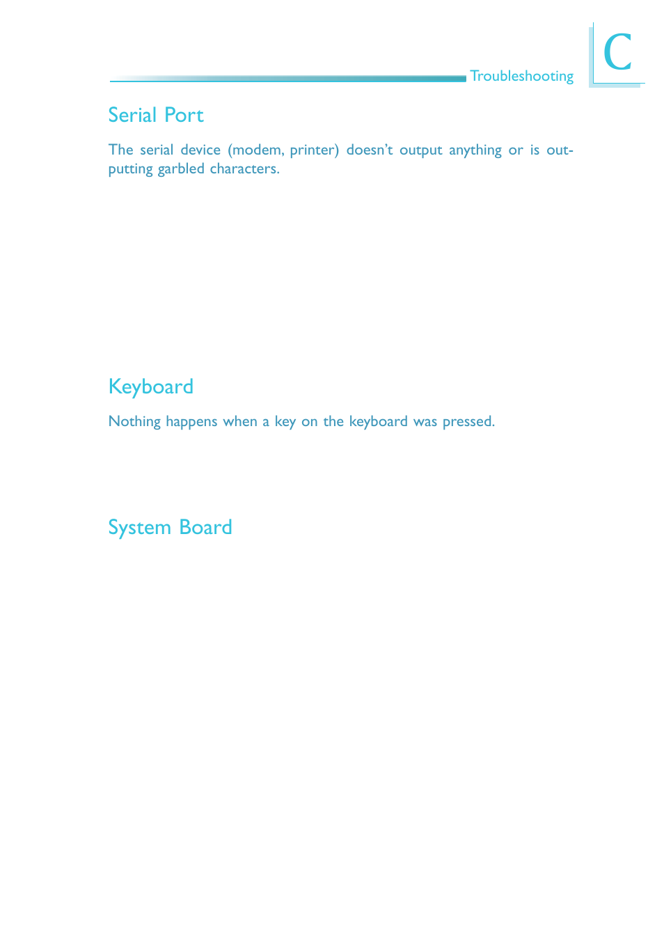 Serial port, Keyboard, System board | DFI QB700-B User Manual | Page 73 / 73