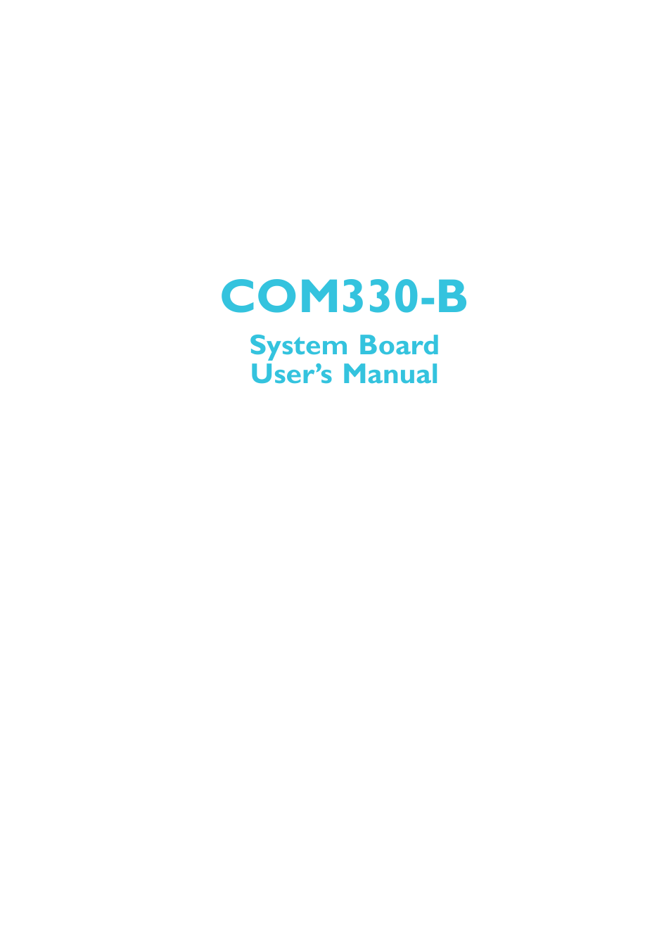 DFI COM330-B User Manual | 57 pages