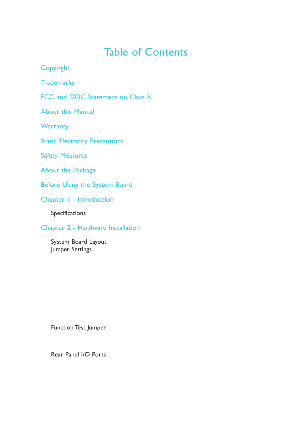DFI COM330-B User Manual | Page 4 / 57