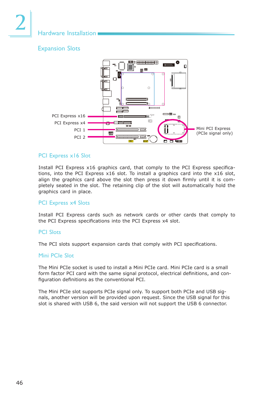 Hardware installation, Expansion slots | DFI COM330-B User Manual | Page 46 / 57