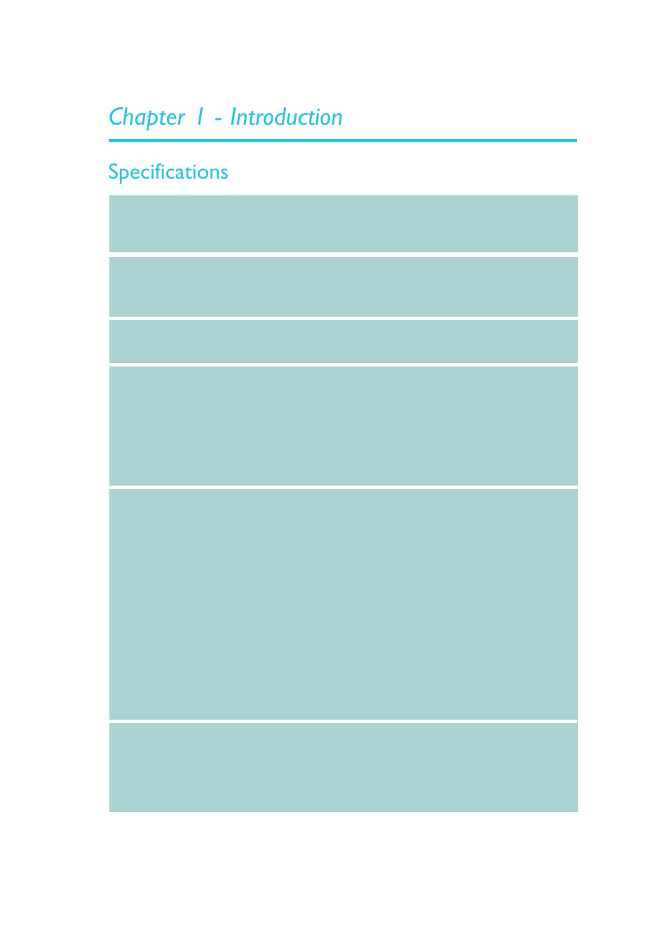Chapter 1 - introduction, Specifications | DFI COM330-B User Manual | Page 9 / 57
