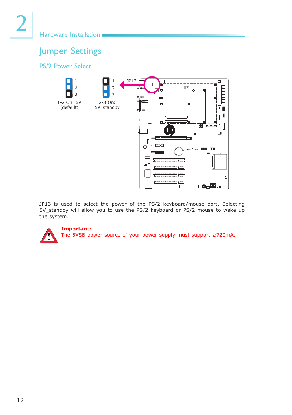 Jumper settings | DFI COM630-B User Manual | Page 12 / 50