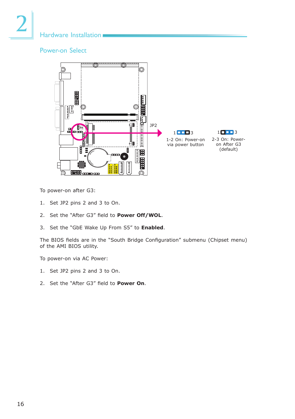 Hardware installation power-on select | DFI Q7-951 User Manual | Page 16 / 46