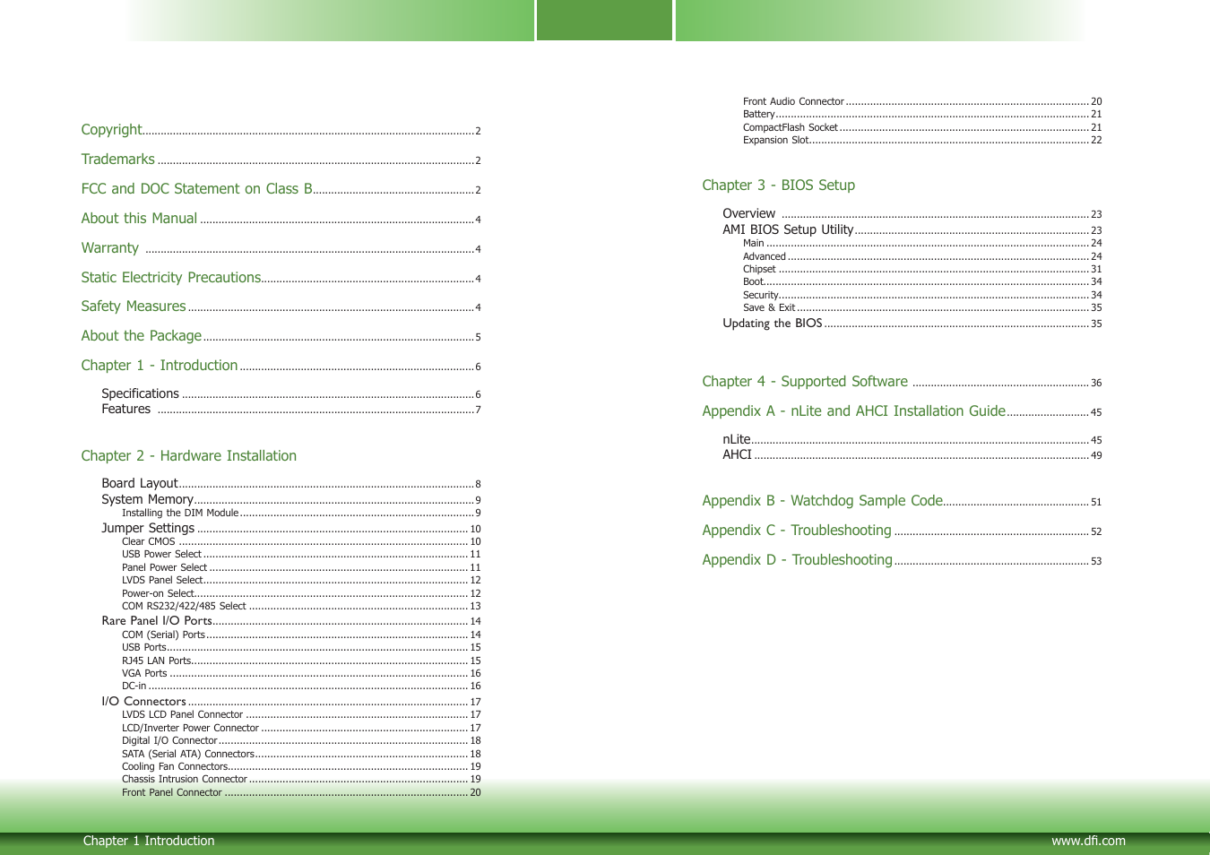 DFI CD951-C2800 User Manual | Page 3 / 54