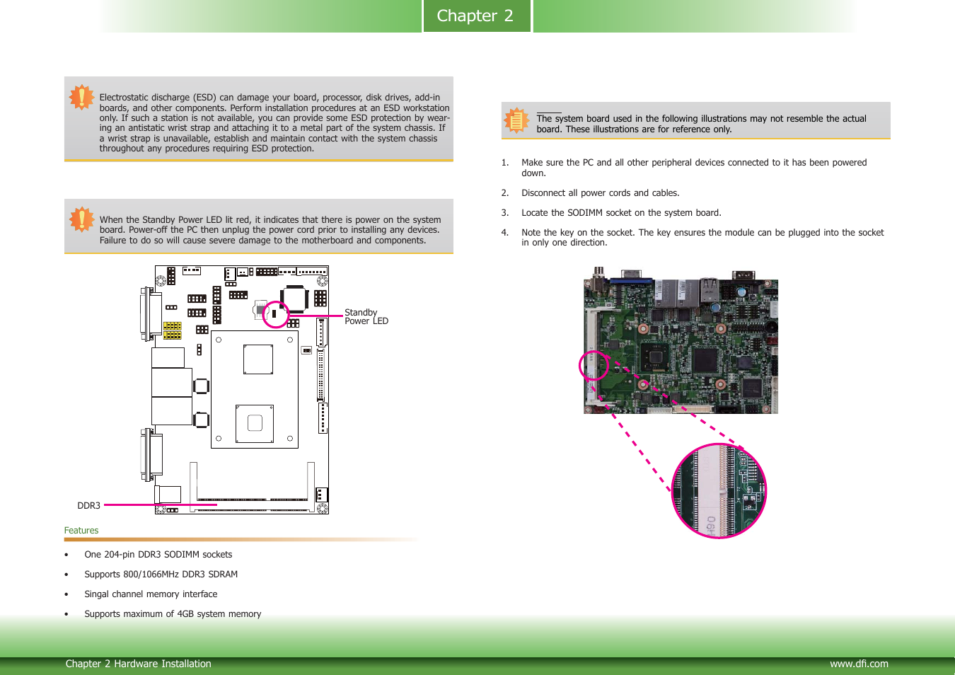 System memory | DFI CD951-C2800 User Manual | Page 9 / 54