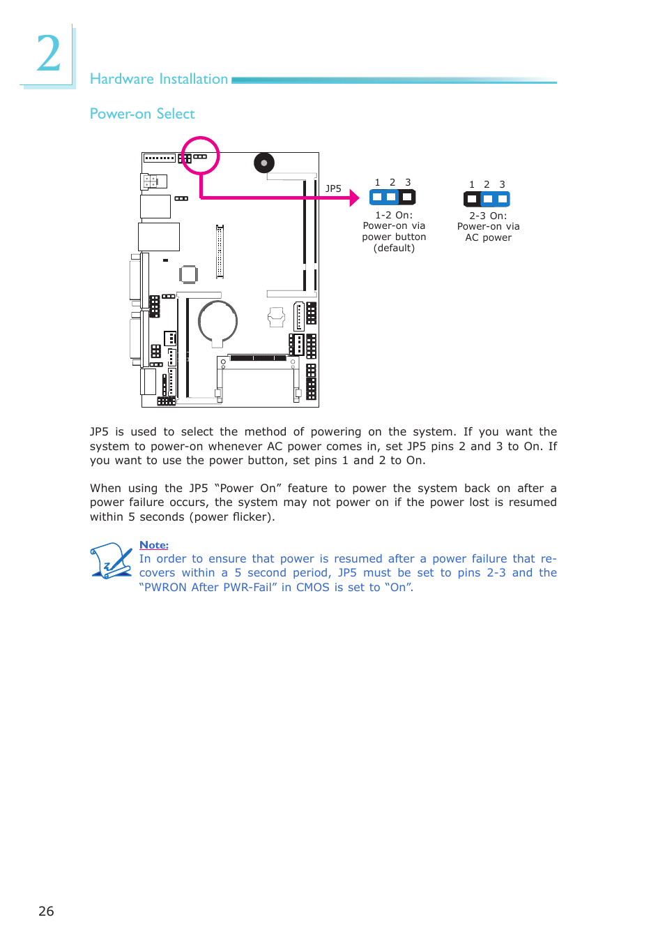 Hardware installation power-on select | DFI NP951-B16C User Manual | Page 26 / 129