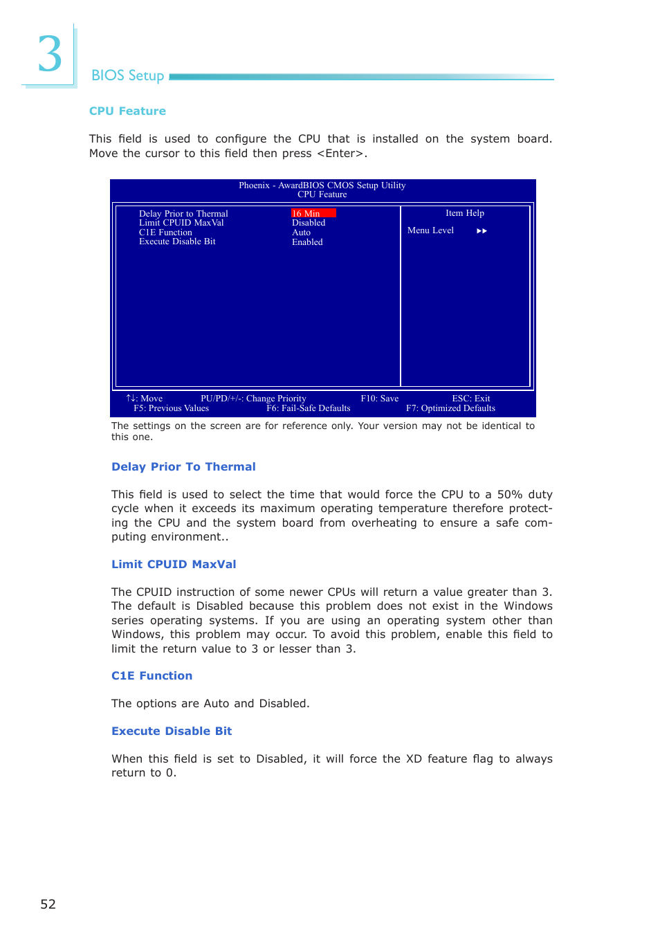 Bios setup | DFI NP951-B16C User Manual | Page 52 / 129