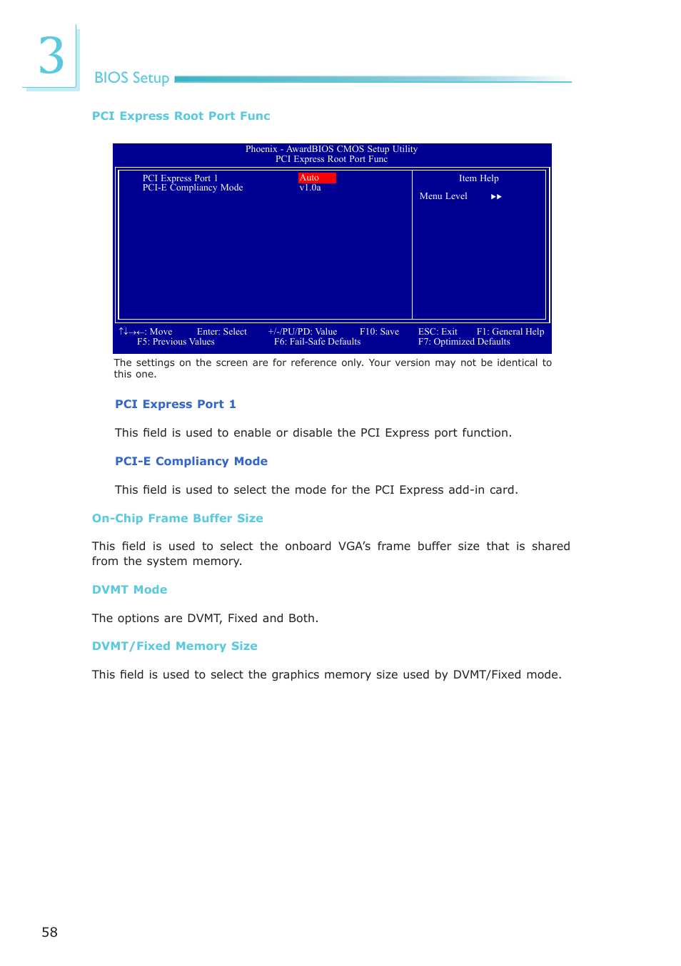 Bios setup | DFI NP951-B16C User Manual | Page 58 / 129