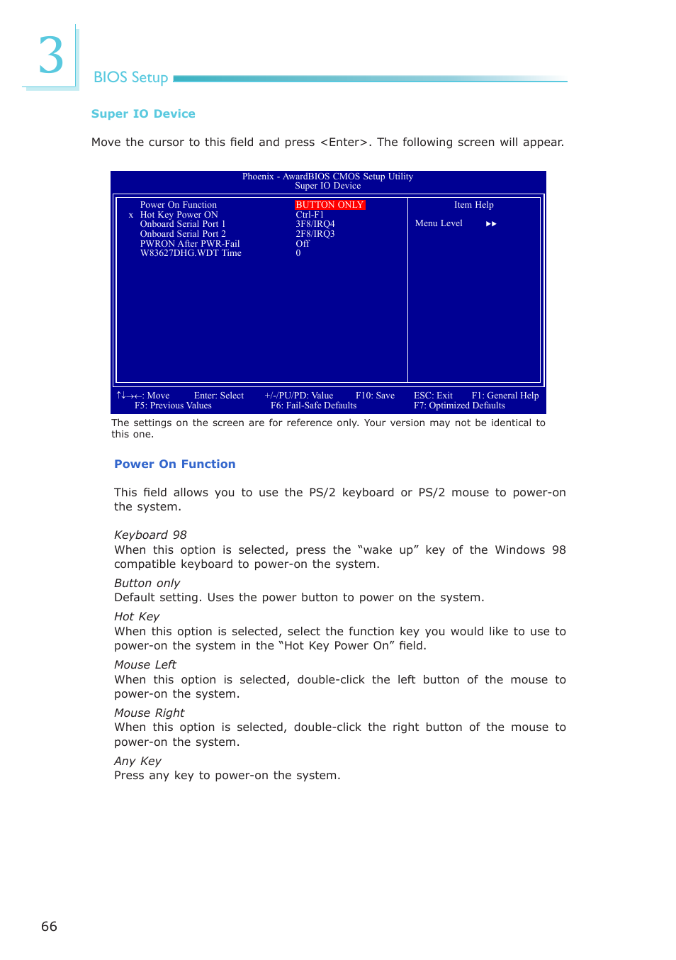 Bios setup | DFI NP951-B16C User Manual | Page 66 / 129