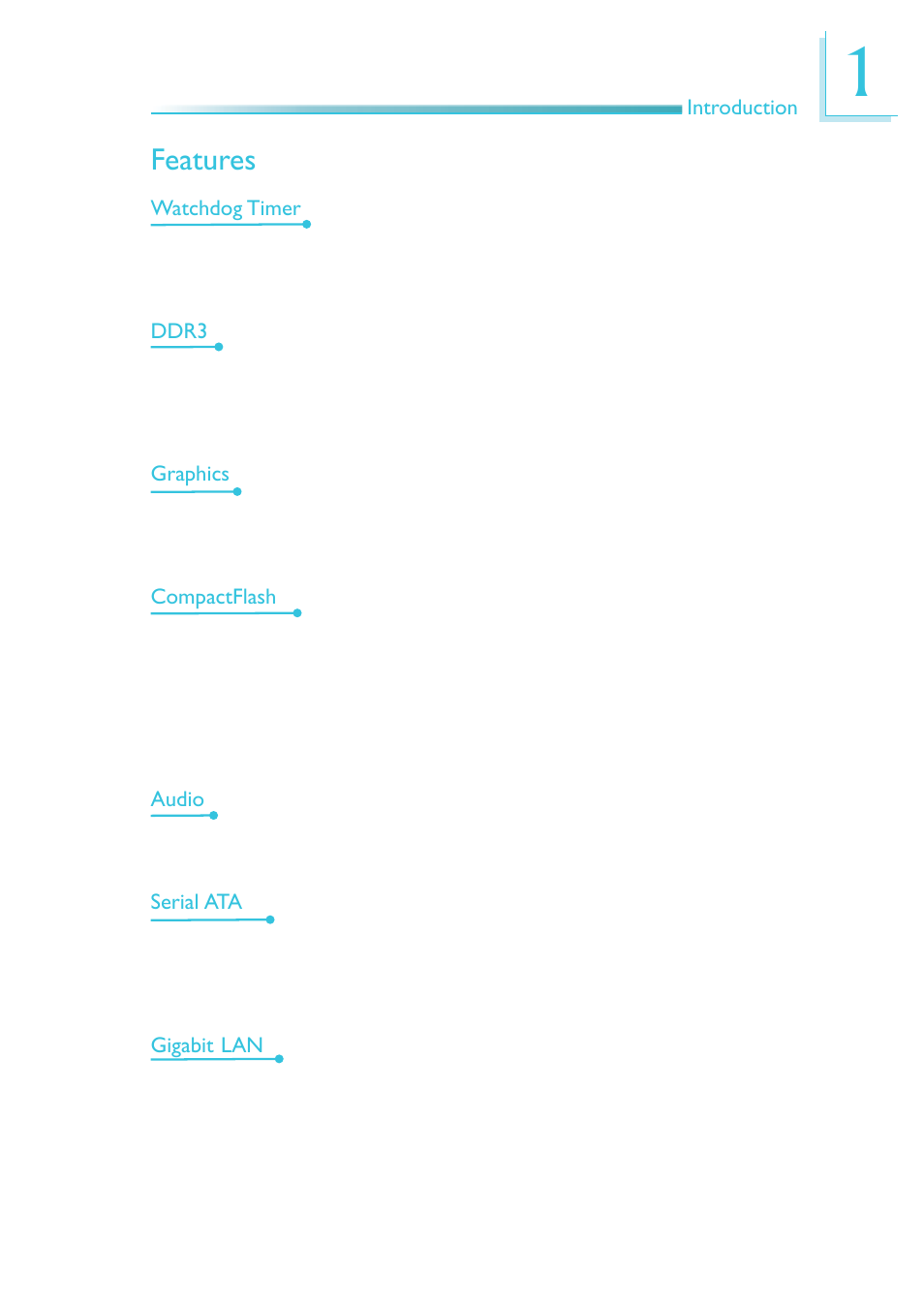 Features | DFI OT951-D series User Manual | Page 11 / 107