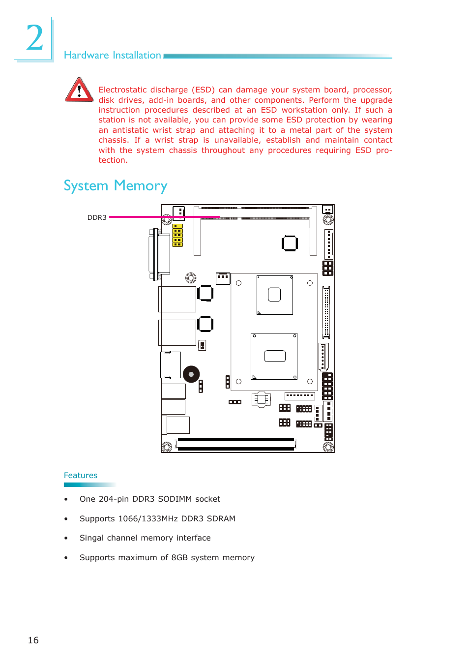 System memory | DFI OT951-D series User Manual | Page 16 / 107