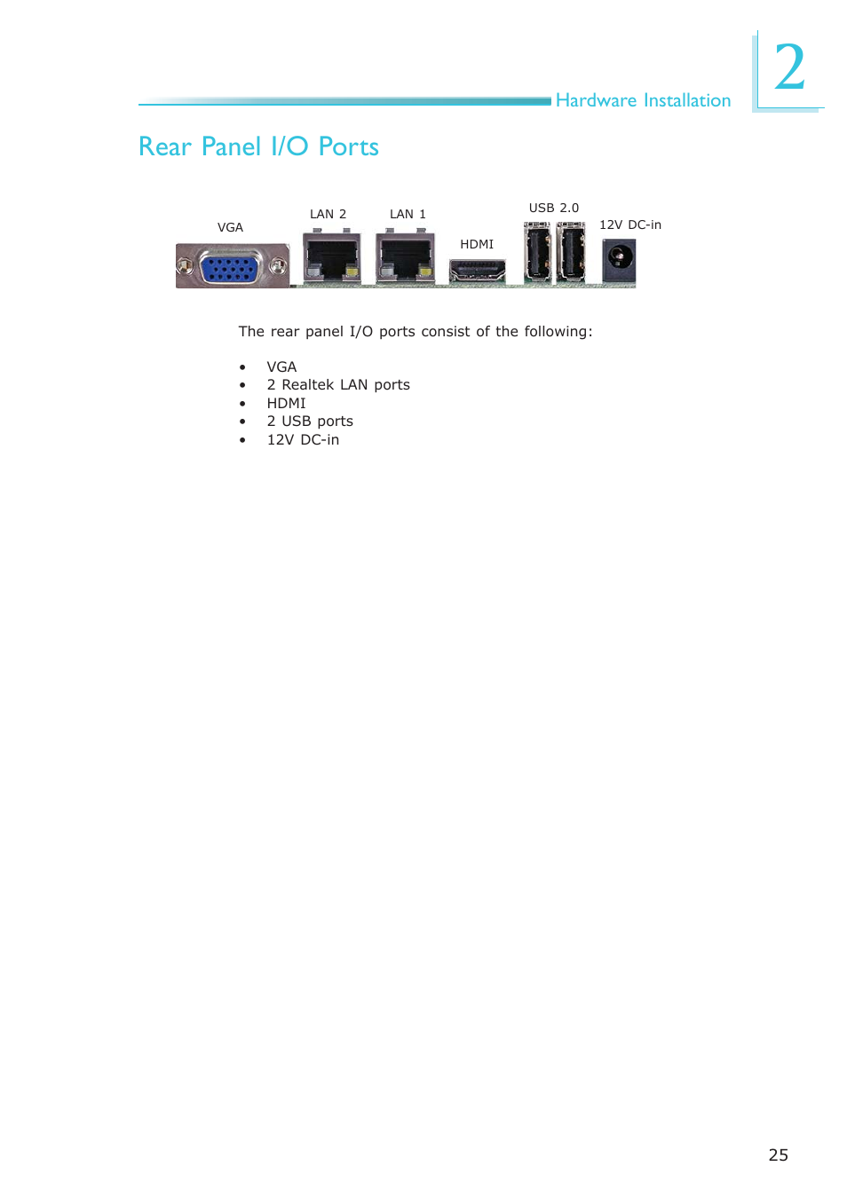 Rear panel i/o ports | DFI OT951-D series User Manual | Page 25 / 107