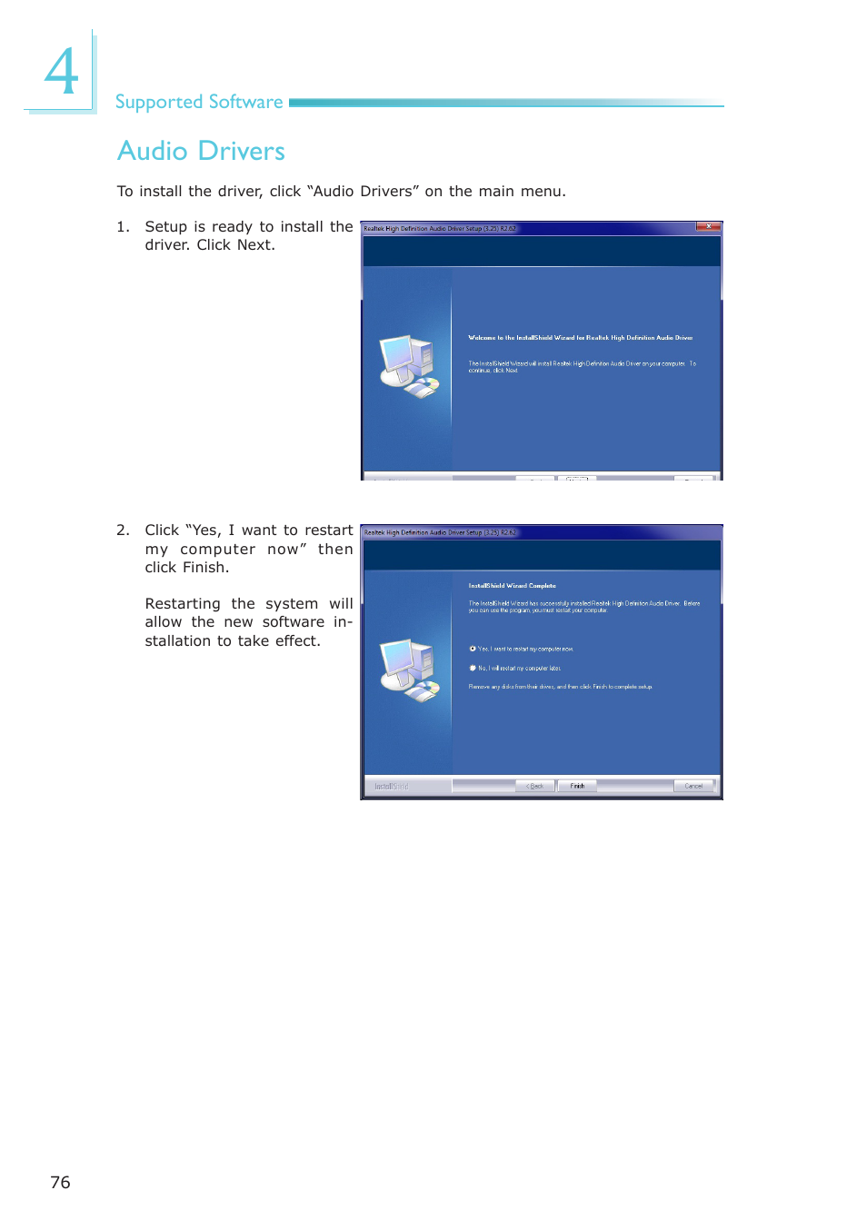 Audio drivers | DFI OT951-D series User Manual | Page 76 / 107