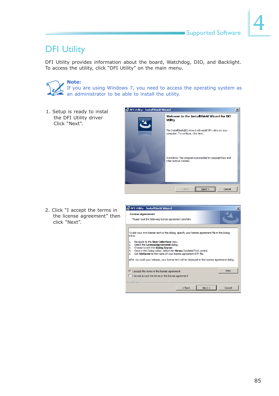 Dfi utility | DFI OT951-D series User Manual | Page 85 / 107
