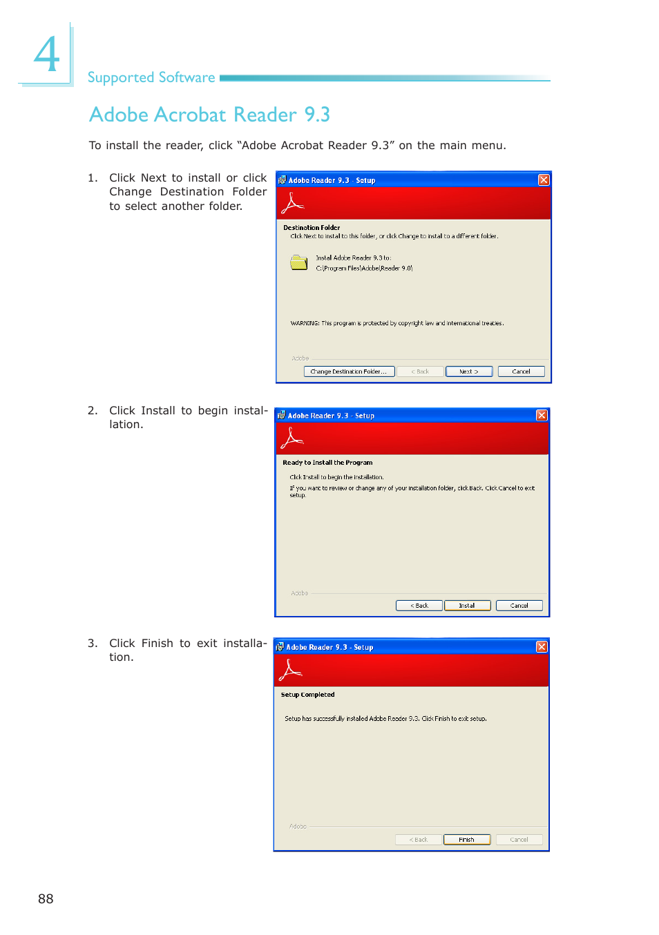 Adobe acrobat reader 9.3 | DFI OT951-D series User Manual | Page 88 / 107