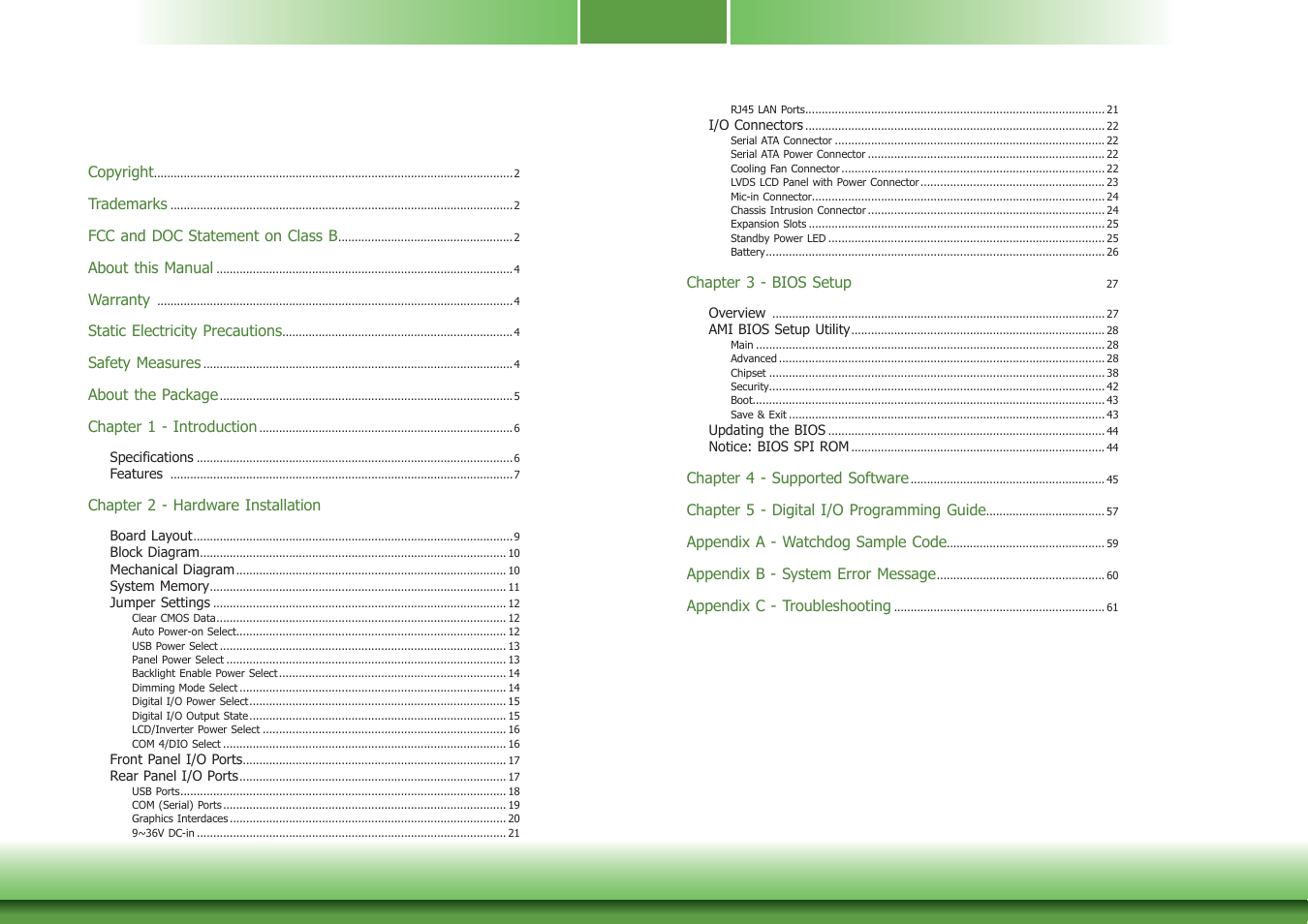 DFI BT253 User Manual | Page 3 / 62