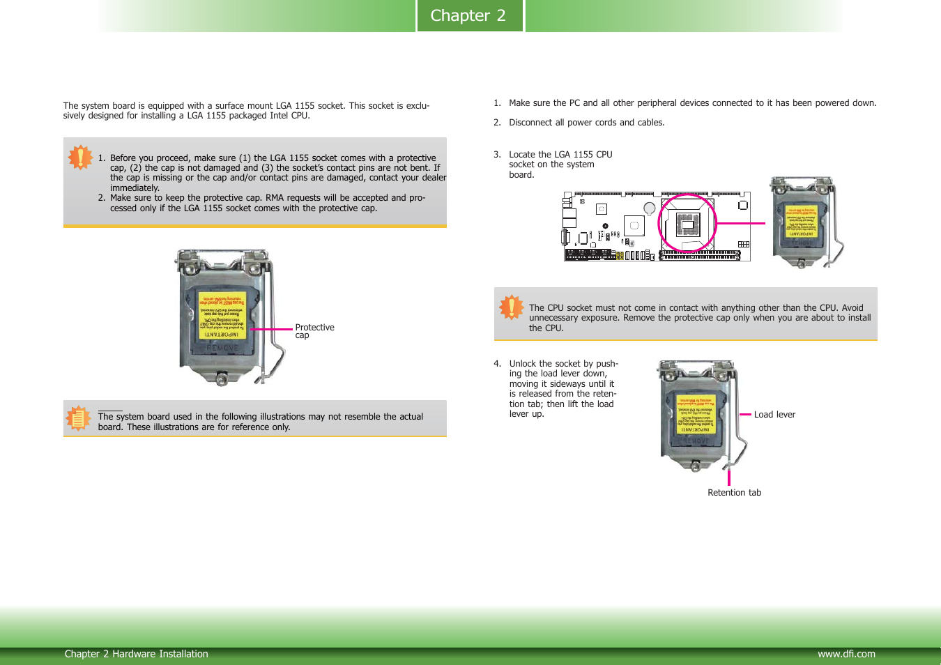 Chapter 2 cpu | DFI PIC-H61 User Manual | Page 11 / 60