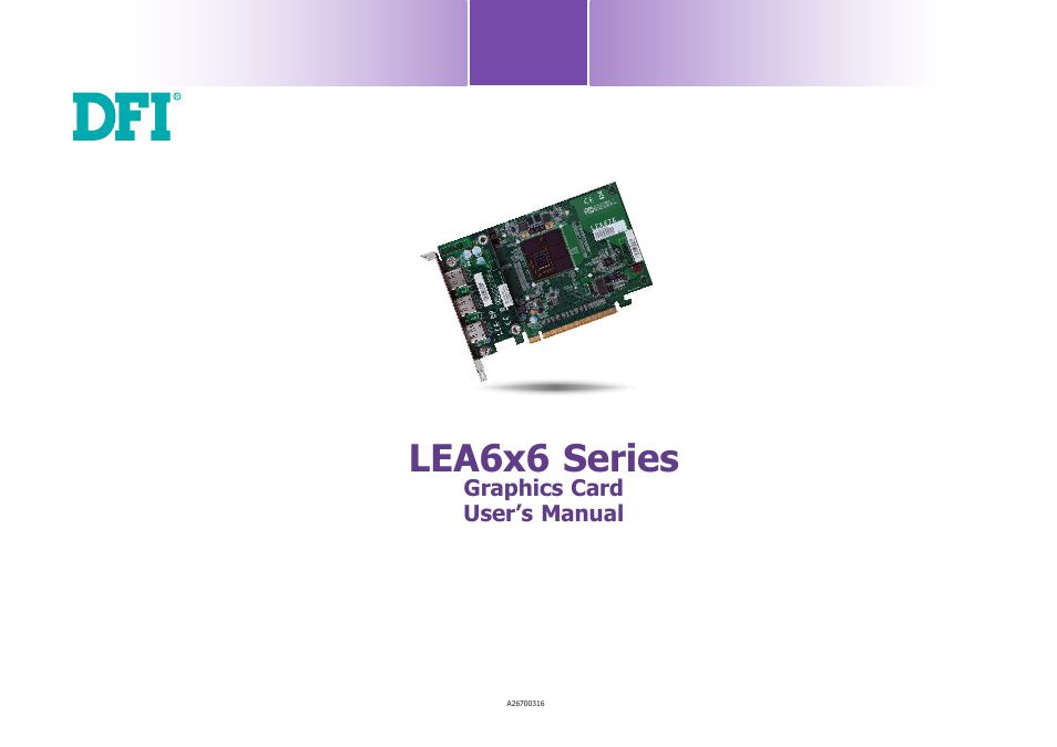 DFI LEA6x6 series User Manual | 13 pages