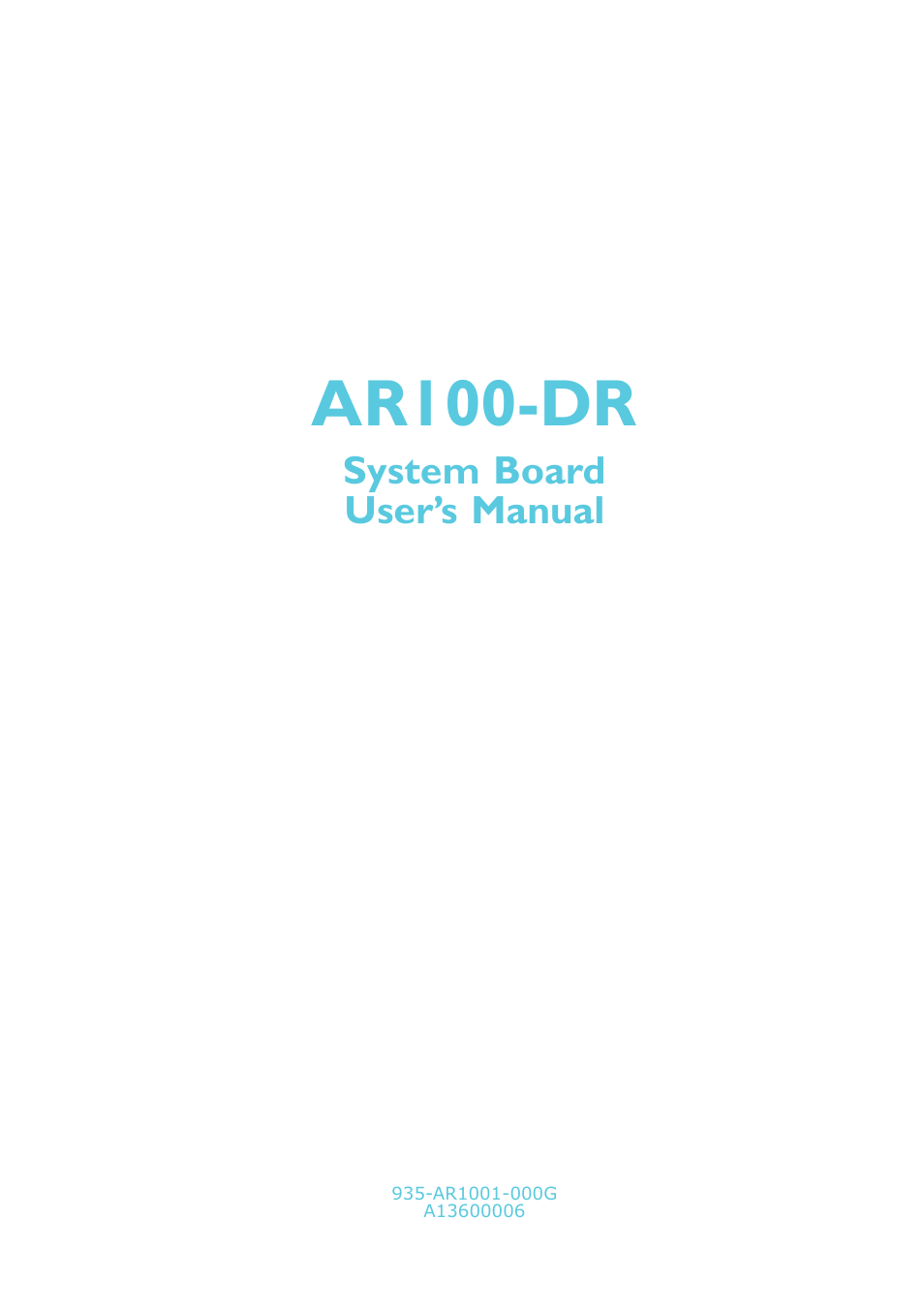 DFI AR100-DR User Manual | 112 pages