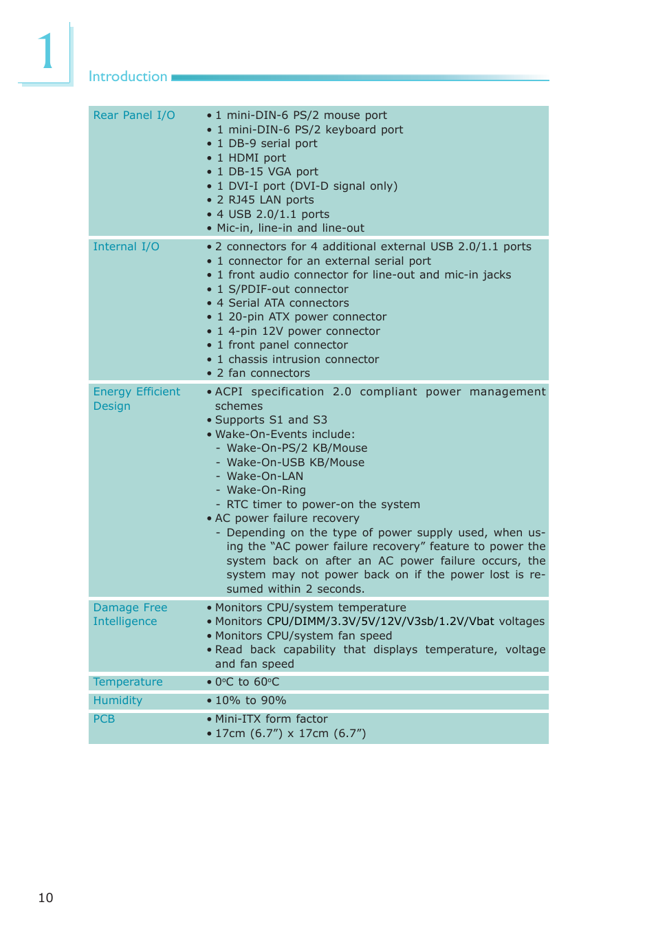 Introduction | DFI AR100-DR User Manual | Page 10 / 112