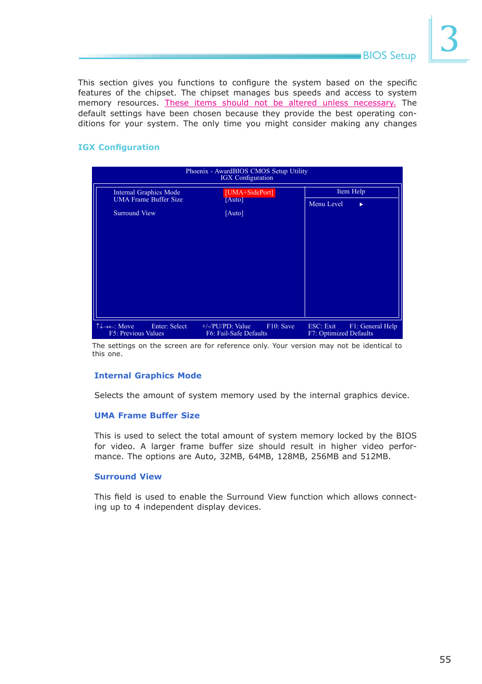 Bios setup | DFI AR100-DR User Manual | Page 55 / 112