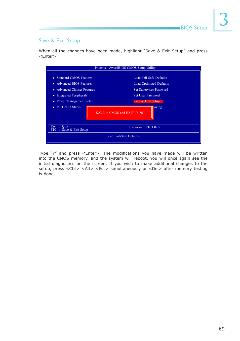 Bios setup save & exit setup | DFI AR100-DR User Manual | Page 69 / 112