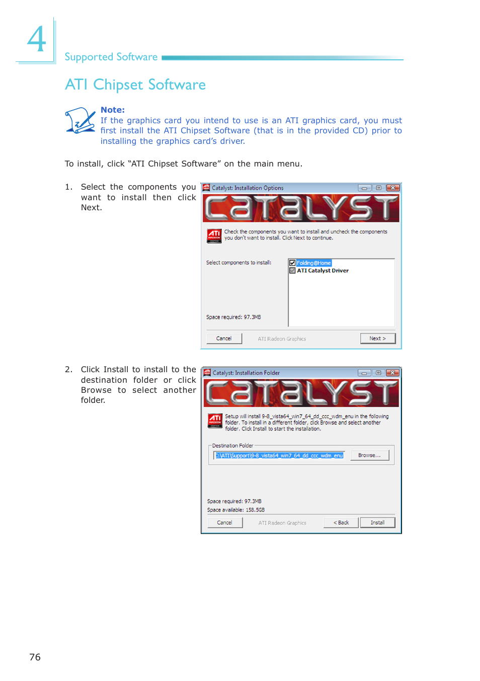 Ati chipset software | DFI AR100-DR User Manual | Page 76 / 112