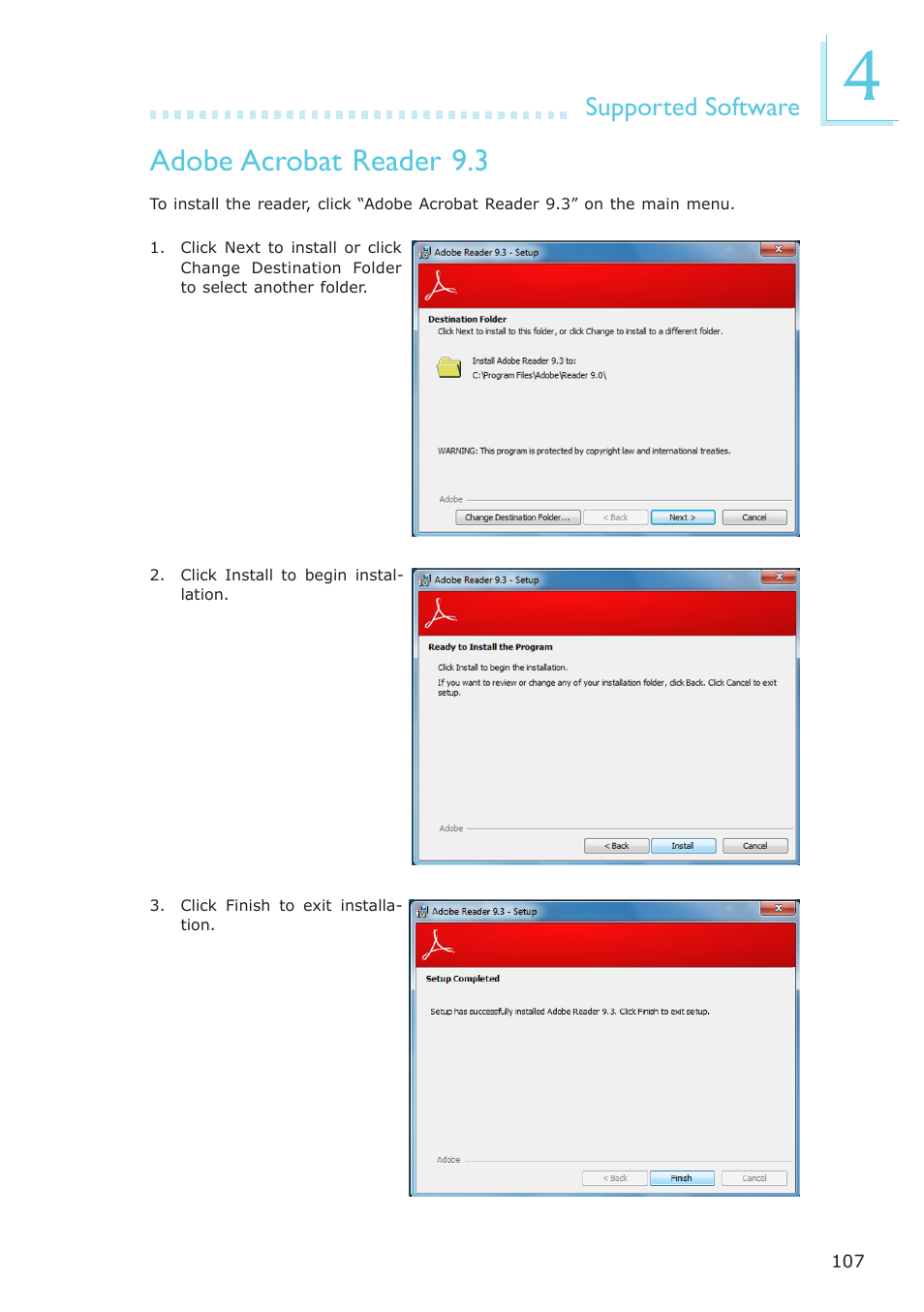 Adobe acrobat reader 9.3 | DFI BL100-NE/-PE User Manual | Page 107 / 127