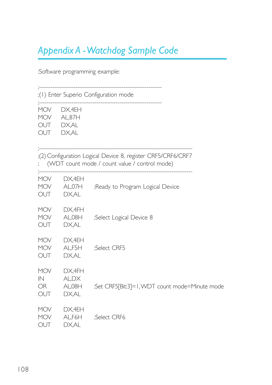 Appendix a - watchdog sample code | DFI BL100-NE/-PE User Manual | Page 108 / 127