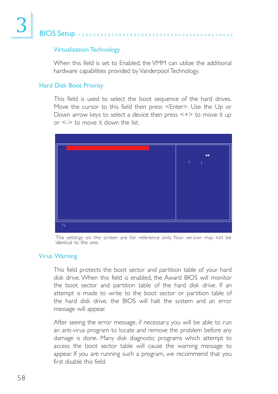 Bios setup | DFI BL100-NE/-PE User Manual | Page 58 / 127