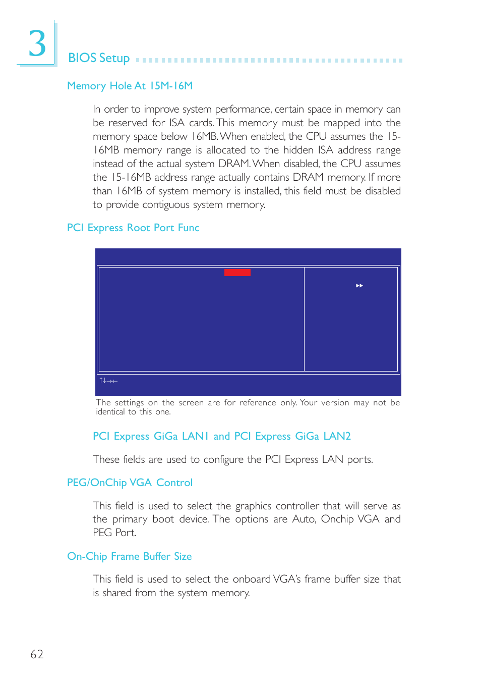 Bios setup | DFI BL100-NE/-PE User Manual | Page 62 / 127