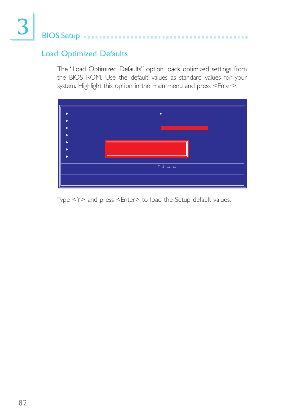 Bios setup load optimized defaults | DFI BL100-NE/-PE User Manual | Page 82 / 127