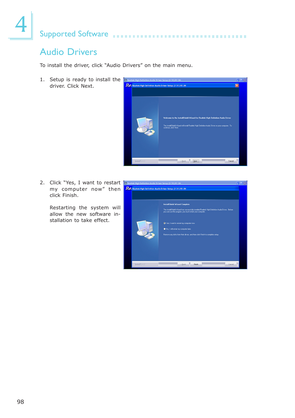 Audio drivers | DFI BL100-NE/-PE User Manual | Page 98 / 127