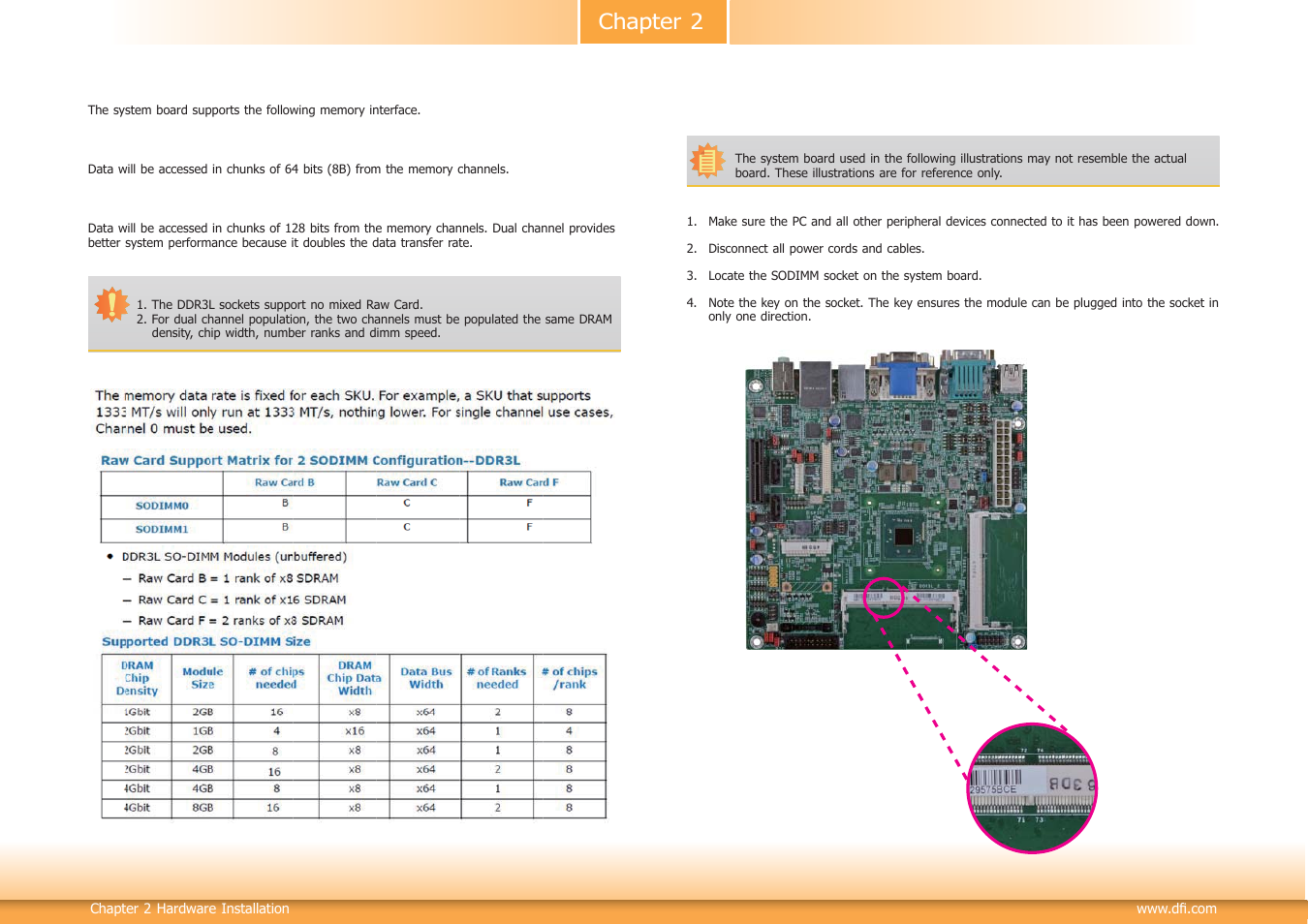 Installing the dimm module, Chapter 2 | DFI BT100 User Manual | Page 10 / 71