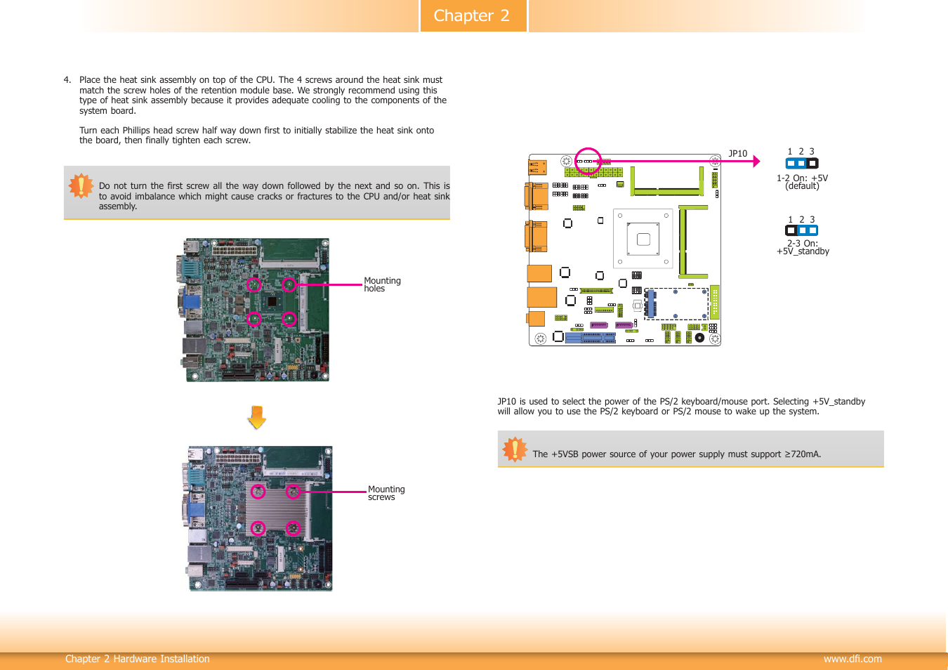 Jumper settings, Chapter 2 jumper settings | DFI BT100 User Manual | Page 12 / 71