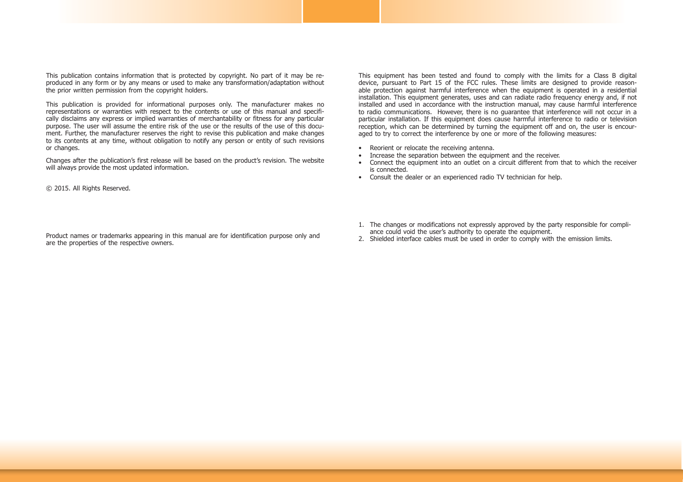 Copyright, Trademarks, Fcc and doc statement on class b | Notice | DFI BT100 User Manual | Page 2 / 71