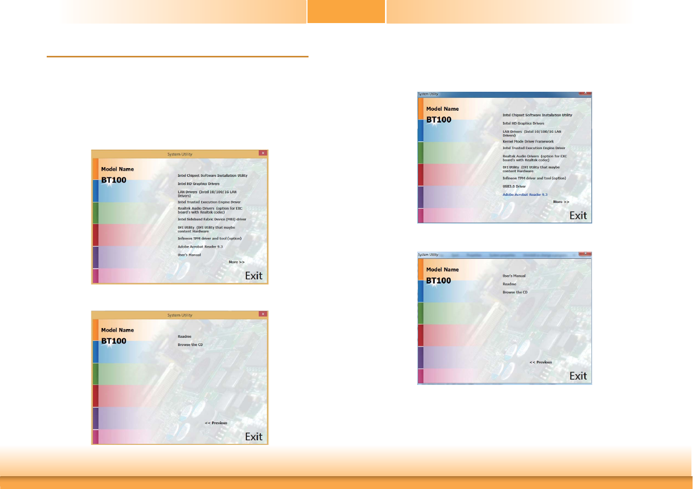 Chapter 4 - supported software, Chapter 4 chapter 4 - supported software | DFI BT100 User Manual | Page 52 / 71