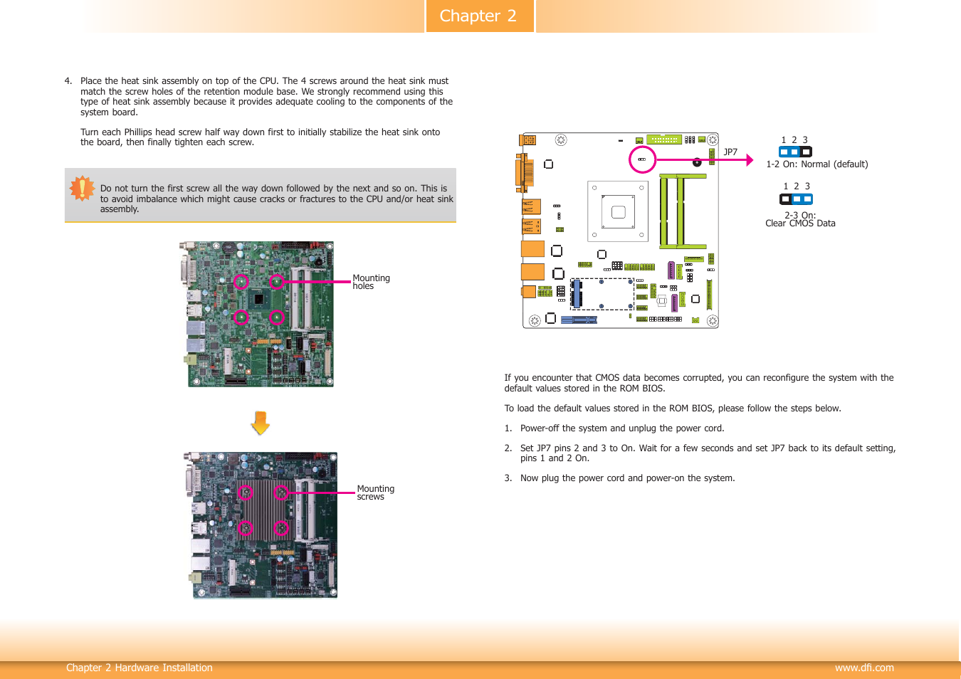 Jumper settings, Chapter 2 jumper settings | DFI BT101 User Manual | Page 12 / 72