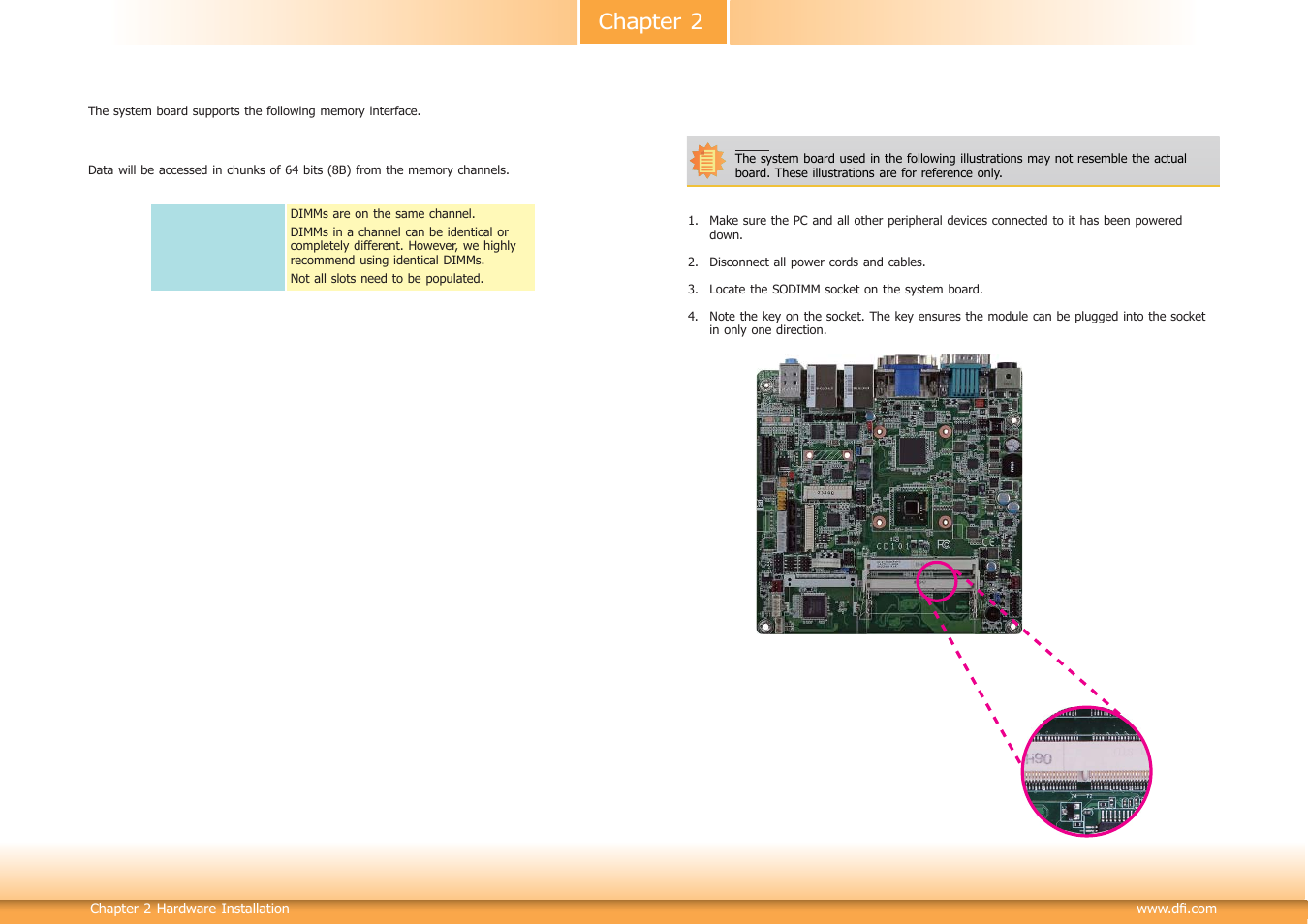 Installing the dimm module, Chapter 2 | DFI CD101-N User Manual | Page 10 / 69